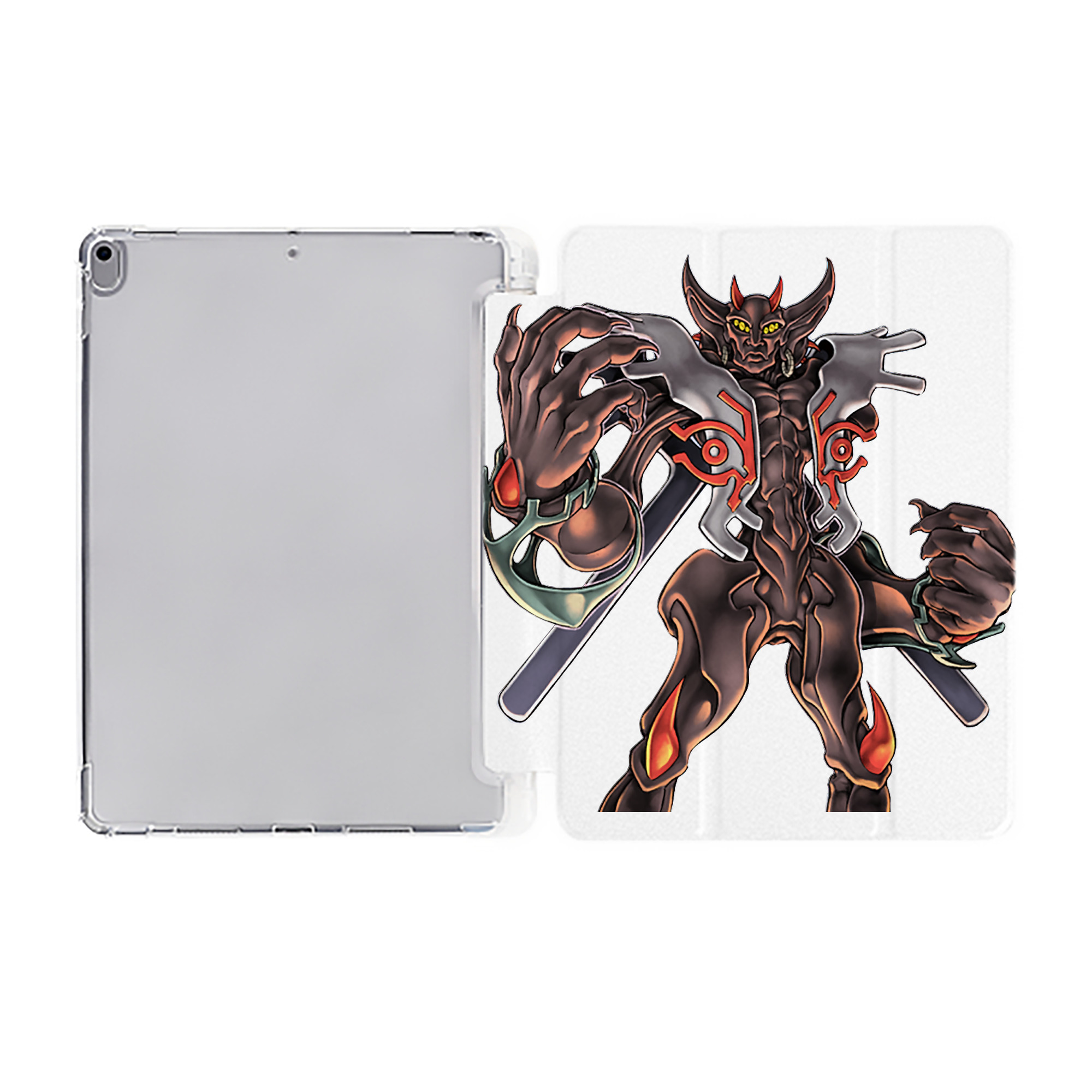 （画像用） 遊☆戯☆王 Yu-Gi-Oh! IPad ケース ペン収納付き 三つ折りスタンド PUレザー×シリコン 対応機種9.5/10.5/10.9インチ